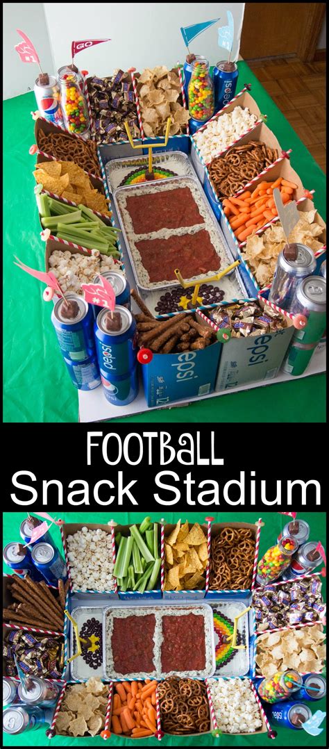 Ultimate Football Snack Stadium Made By Using Cardboard Soda Cartons