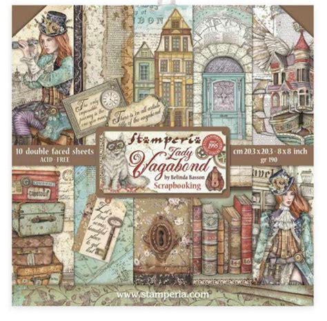 lady vagabond stamperia 12x12 10 pack double sided scrapbooking pape creative treasures