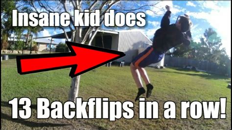 Insane Kid Does 13 Backflips In A Row On Grass Not Clickbait Youtube