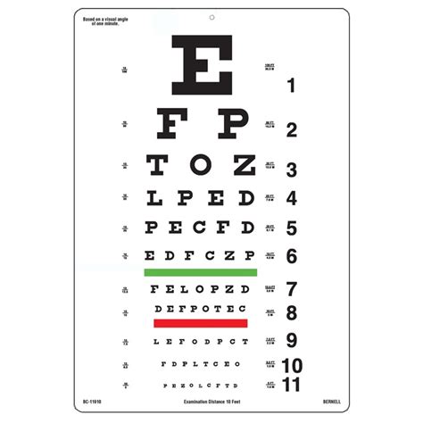 Snellen 20ft Test Chart Ophthalmic Singapore