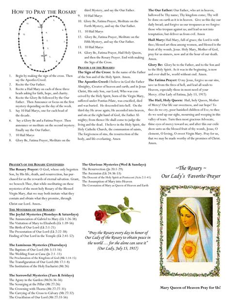 Rosary Prayer In English Pdf Churchgistscom