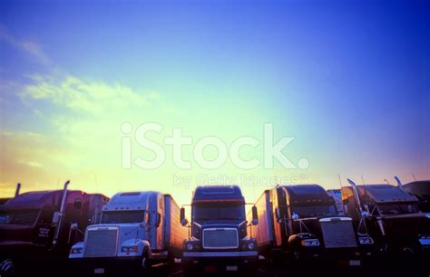 Bright Sky Semi Trucks Stock Photo Royalty Free Freeimages