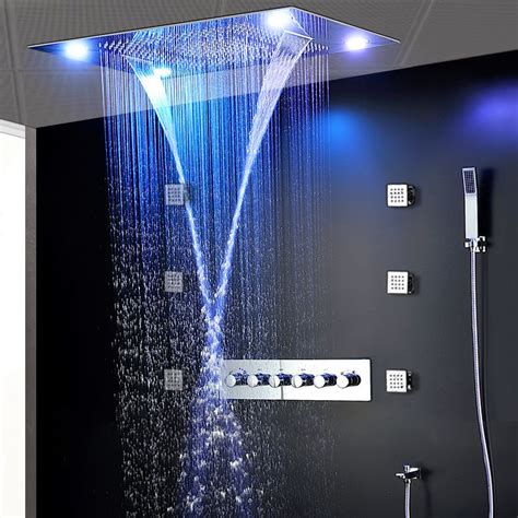 2020 Large Rain Shower Bathroom Ceiling Electric Led Showerheads