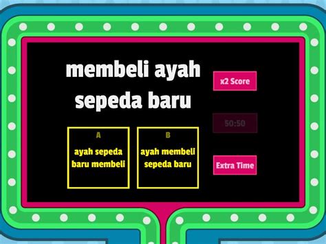 Menyusun Kata Menjadi Kalimat Yang Benar Gameshow Quiz