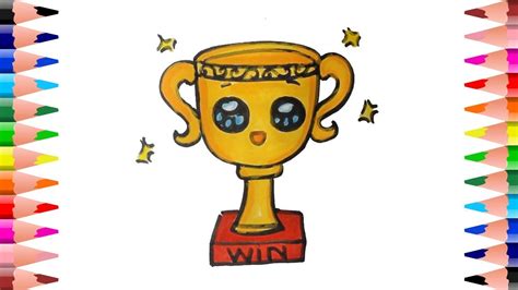 How To Draw A Trophy Easy Step By Step For Children Youtube