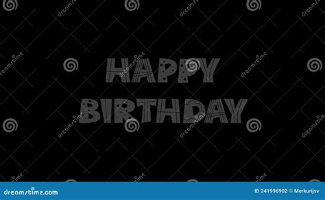 Happy Birthday Animated Text On Transparent Background Stock Footage