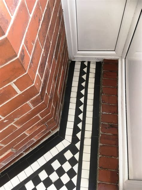 Chequered Marble Tiled Porch Renovation In Oldham Greater Manchester