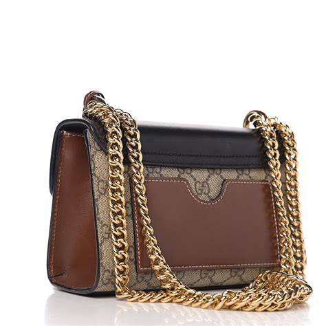 Gucci Gg Supreme Monogram Small Padlock Shoulder Bag Black 575546