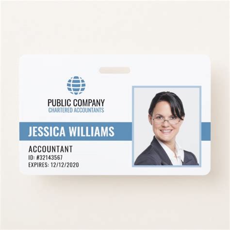 Modern Professional Staff Id Badge J32 Design