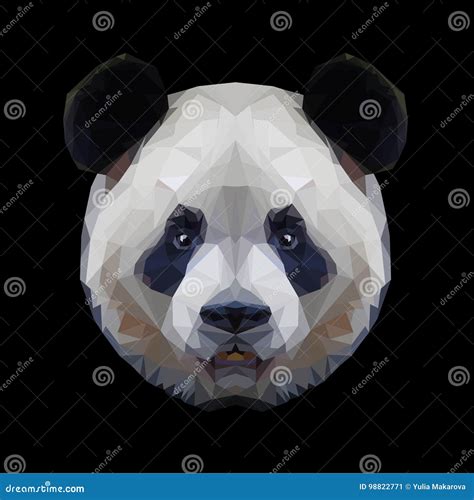 Panda Head Polygon Portrait Stock Vector Illustration Of Cute
