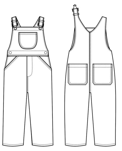 Toddler Overalls Technical Fashion Drawing Etsy Jumpsuit For Kids