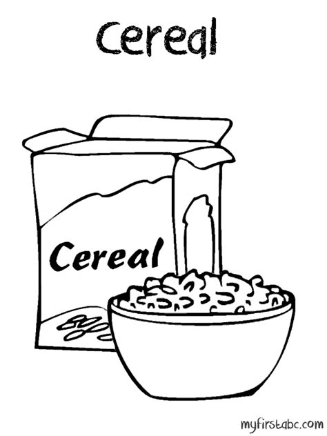 Cut out a segment of the box, fold in half, fill with blank or lined paper, add a button and cord, and decorate with pretty paper along the binding, as done here. Cereal Coloring Pages at GetColorings.com | Free printable ...