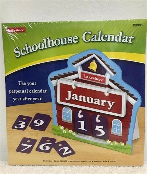 Lakeshore Schoolhouse Calendar Cardboard Material Xx306 7x7 New