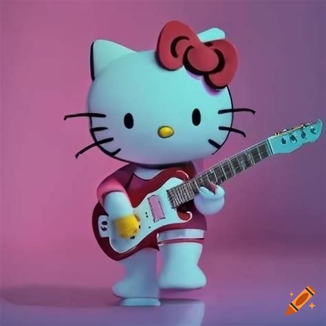 Hello Kitty Playing Electric Guitar On Craiyon