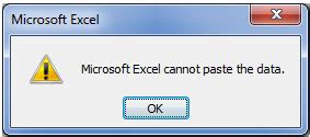 How To Fix Error Microsoft Excel Cannot Paste The Data