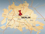 Mapa de Berlín con pasador rojo Vector de stock por ©chrupka 37017833