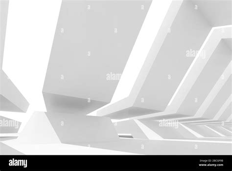 Abstract Minimal White Architectural Template Digital Installation