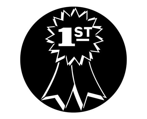 First Place Ribbons Clipart Black