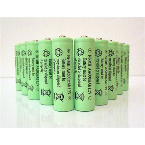 12 Pack Aa Ni Mh 600mah Rechargable Batteries Nimh Battery For Solar