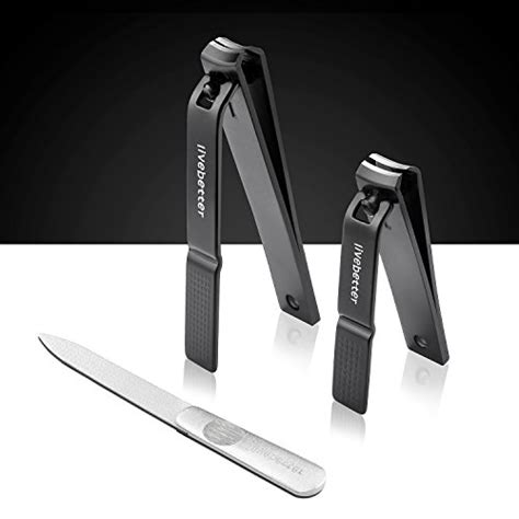 Buy Deluxe Nail Clipper Set Nail File Black Stainless Steel