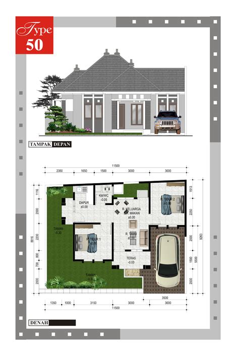 10 Gambar Denah Rumah Type 50 Dan Pembahasannya Model Desain Rumah Terbaru