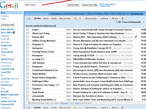 Outlook Inbox Shows Unread Messages