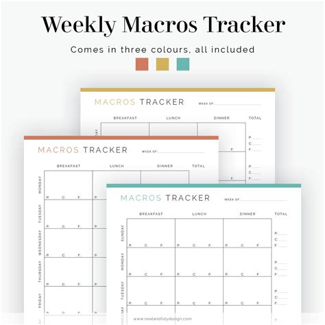 Weekly Macros Tracker Fillable Printable Pdf Weekly Food Etsy