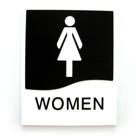 Womens Washroom Door Sign With Braille Bc Site Service