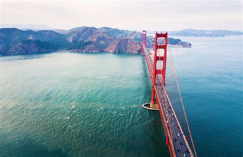Aerial View Of Golden Gate Bridge At Sunset Stock Image Image Of