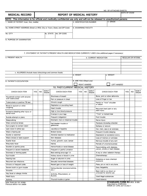 Gsa Sf 93 1996 2021 Fill And Sign Printable Template Online Us