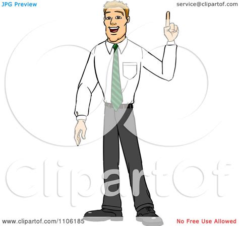 Clipart Blond Business Man With An Idea Or An Aha Moment Royalty Free