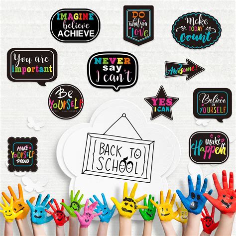 Chalkboard Bright Positive Sayings Accents Motivational Signs