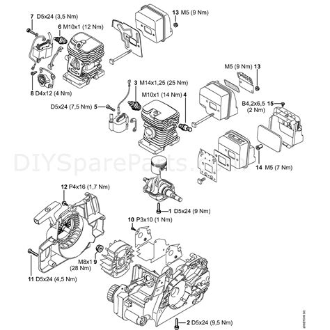 Stihl Ms 180 Chainsaw Ms1802 Mix Parts Diagram Tightening Torques
