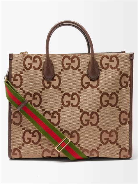 Beige Jumbo Gg Canvas Tote Bag Gucci Matchesfashion Us
