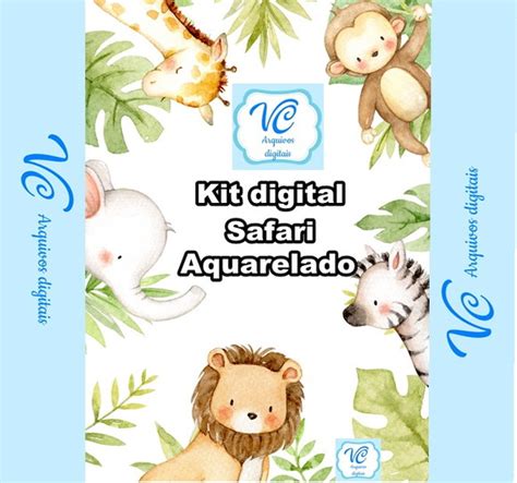 Kit Digital Safari Aquarelado 2 Elo7 Produtos Especiais