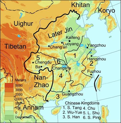 Five Dynasties China China Map The Tenth Kingdom Map