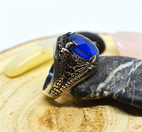 Turkish Handmade Ring Solid Sterling Silver Sapphire Ring Etsy Uk