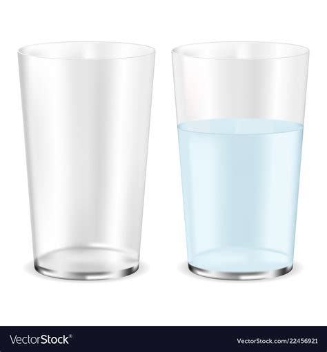 Glass Of Water Empty And Full Royalty Free Vector Image