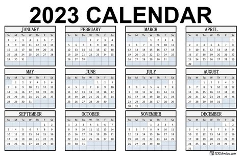 Half Page Printable Calendar 2023 Calendar 2023