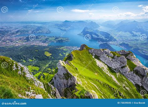 Lucerne Lake Vierwaldstaetter See View From Brunnen Switzerland