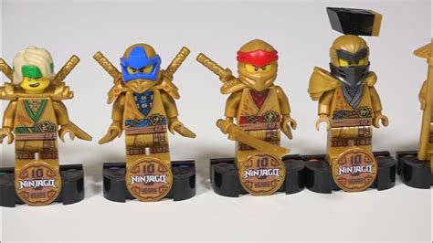 Lego Ninjago Legacy 10th Anniversary Golden Minifigures 2021 Youtube