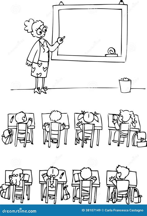 School Classroom Clipart Black And White