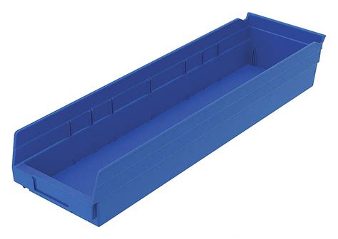 Grainger Approved Shelf Bin Blue 4 Inh X 23 58 Inl X 6 58 Inw 1ea