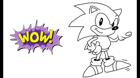 How To Draw Sonic The Hedgehog Easy Drawing For Kids Tutorial For