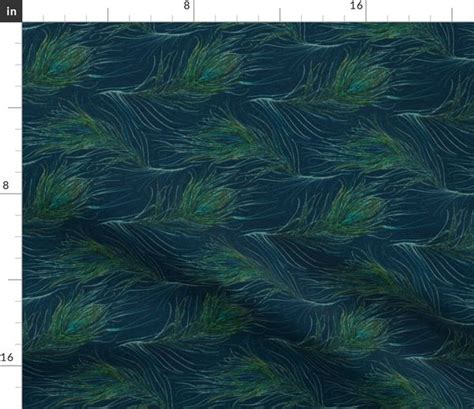 Peacock Feathers In Teal Spoonflower