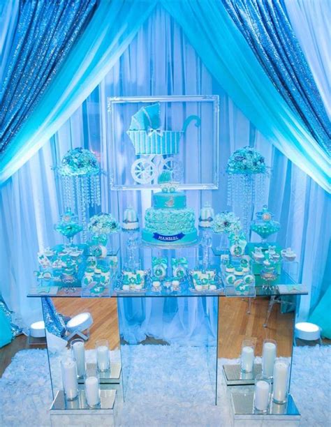 Glam Tiffany Blue And White Baby Shower Party See More Party Ideas At