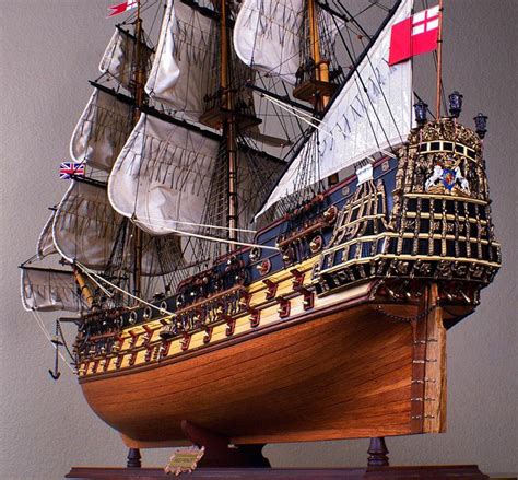 Hms Prince 45 Wood Model Ship Large Scale Sailing Tall British Boat