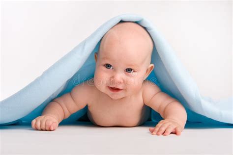 Beautiful Baby Under Towel Stock Photo Image Of Girl 8183260