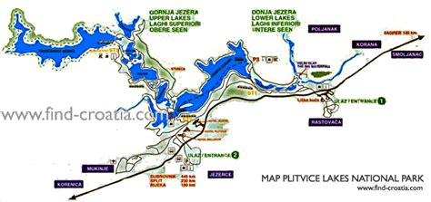 Map Plitvice Lakes1 Plitvice Lakes National Park Plitvice Lakes