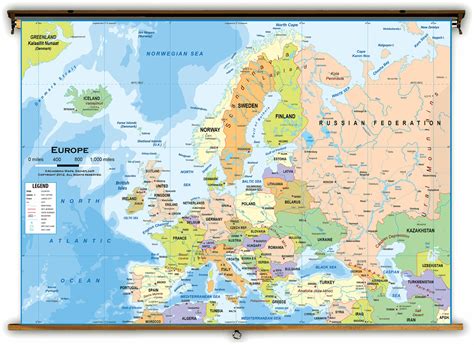 Europe Political Educational Wall Map From Academia Maps World Maps